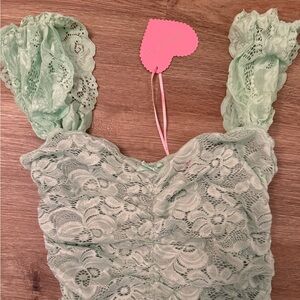 Sugar Thrillz Mint Lace Top